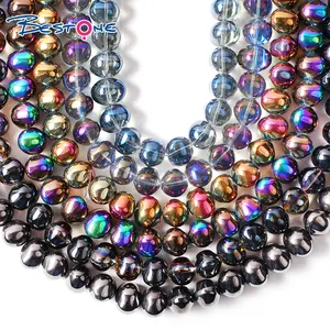 Bestone-cuentas de cristal ovaladas de 13x11x10mm, accesorios de bricolaje, fabricación de joyas