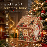 Kit de Peinture Diamant 3D Maison de Noël, Ornements Faits Main DIY, Kit d'Art Diamant pour Suspension sur Sapin de Noël, Cadeau de Fêtes