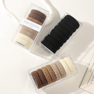 Fábrica 8 unids/set suave <span class=keywords><strong>Pony</strong></span> titulares elásticos diadema Pelo Rizado grueso goma grande para mujeres niñas lazos para el cabello de lujo Scrunchies - Product Image 4