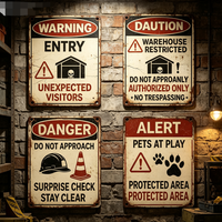 Plaque Murale Métallique Amusante « Interdiction de Sollicitation Papa avec Pistolet » – Décoration Humoristique pour Garage, Bar, ou Caverne Masculine – Plaque de Porte Sécurité Drôle