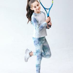 ชุดเลกกิ้งสำหรับออกกำลังกายแขนยาวพิมพ์ลาย2ชิ้นสำหรับเด็กชุดออกกำลังกายเล่นโยคะเทรนด์ใหม่ปี2023 - Product Image 2