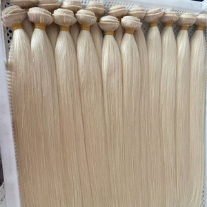 ผมแท้บราซิลสีบลอนด์แพลตตินั่มขาว 100% เรียงเกล็ดผมอย่างดี สำหรับต่อผมในร้านเสริมสวย - Product Image 1