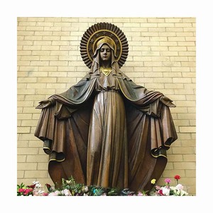 Precios de Estatuas de la Virgen María y Jesús de Bronce y Latón de Tamaño Real, Esculturas Religiosas de Metal de Diseño Personalizado - Product Image 2