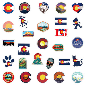 50 Pezzi <span class=keywords><strong>Adesivi</strong></span> Graffiti Bandiera dello Stato del Colorado Americano per Telefono, Laptop, Parete, <span class=keywords><strong>Adesivi</strong></span> Mappa in Vinile Impermeabili - Product Image 3