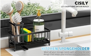Multi-Functional Drain Basket Kitchen <strong>Storage</strong> Dish <strong>Towel</strong> Rack Sponge Detergent <strong>Storage</strong> Sink Drain Rack Countertop <strong>Storage</strong> <strong>Unit</strong> - Product Image 6