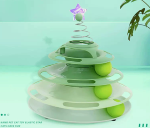 Juguete para Gatos con Plato Giratorio Elástico con Resorte, Varita de Entretenimiento, Bola Resistente a Mordeduras, Material PP, para Mascotas - Product Image 6