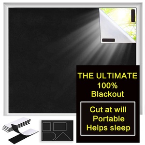 Bedroom <strong>Blackout</strong> <strong>Blinds</strong> Portable No Drill Easy Cut to Size for Home <strong>Travel</strong> Black <strong>Blackout</strong> Curtains - Product Image 2
