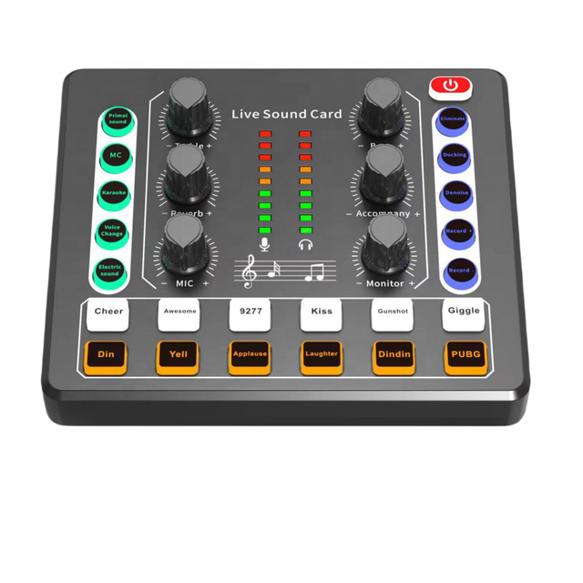 ISonger M8 Professional Audio Interface Sound Card Noise Cancelling Adjustable Voice 40Hz-12kHz Frequency Response for Recording