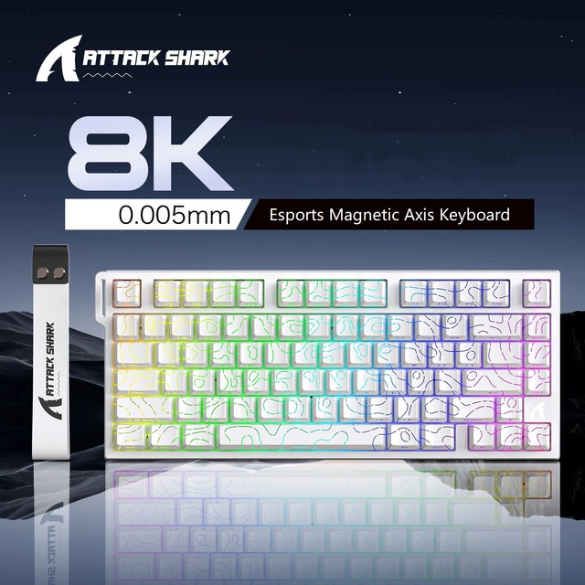 Attack Shark R82HE Magnetic Axis Mechanical Keyboard Wired RGB Gaming RT Adjustable Keystroke Low Latency Keyboard