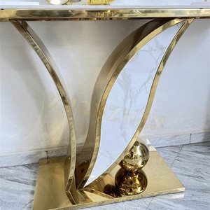 Xuanzhen Living Room Furniture <strong>Marble</strong> <strong>Console</strong> <strong>Tables</strong> Modern Luxury Gold Metal Entryway Hallway <strong>Table</strong> Entrance <strong>Table</strong> with Mirror - Product Image 4