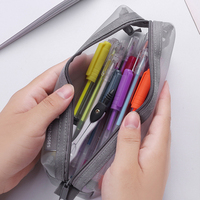 Étudiants transparents simples étuis à crayons pour filles enfants école papeterie organisateur sac
