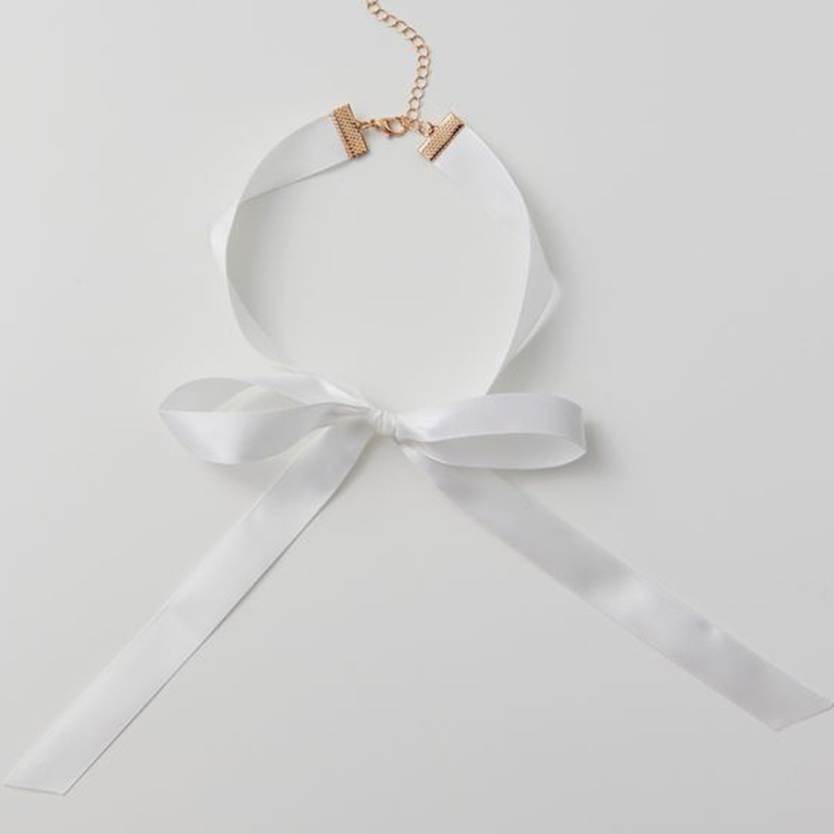 14K Ribbon Pendant Necklace With Gems, Real Yellow Gold