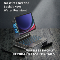 Clavier sans fil avec rétroéclairage 7-RGB, interrupteurs à ciseaux, taille standard, étanche, en TPU+ABS, pour Tab S8/S9/S10, nouveau design