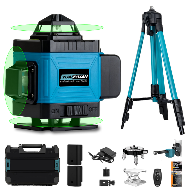 Wholesale High Quality Industrial Green Laser Beam Professional 4D 360 8 12 16 Line Laser Level With Remote Control