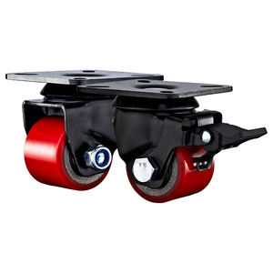 2''2.5''3''Top Plate Hochleistungs-Low-Center-Schwerkraft-Eisenkern Red PU Caster Equipment Trolley Caster Wheels - Product Image 2