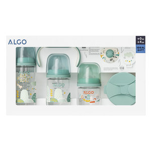Coffret cadeau pour nouveau-né ALGO 0-12 mois, sans BPA, sucette à motif de dessin animé, boîte de conservation des aliments frais, <span class=keywords><strong>biberon</strong></span> en PP avec poignée - Product Image 1