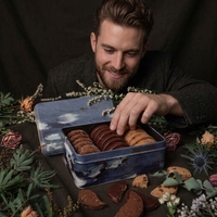Boîte à biscuits rectangulaire personnalisée en gros avec manchon, en fer blanc de qualité alimentaire, pour le stockage de biscuits et gâteaux, ensemble de boîtes cadeaux