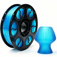 Filament d'imprimante 3D PLA en soie cristalline transparente 1,75 mm, brillant, ultra-transparent, consommables à haute transmission, lisse, bobine de 1 kg