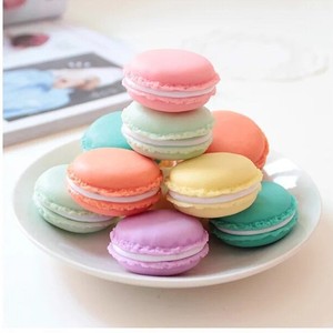 Plastic <b>Mini</b> Macaron Shaped Jewelry <b>Box</b> With Drawers Round Desktop <b>Storage</b> For Makeup And Accessories Solid Color 1-3L Capacity - Product Image 4