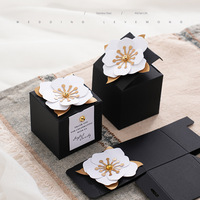 Black Candies Paper Boxes Anpassen Akzeptieren Sie Namen Wir können Ihr Logo auf diesen schwarzen Hochzeitsschokoladen-Aufbewahrung boxen für Gäste drucken