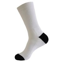 Chaussettes de sport personnalisées 100% en polyester blanc imprimé de sublimation pour hommes respirant Crew High avec position du logo du corps inférieur
