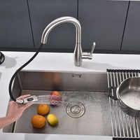 Robinet de cuisine intelligent en acier inoxydable 304 CUPC avec capteur tactile, douchette extractible, finition brossée, design moderne, valve en céramique