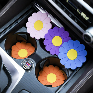 Simple Spring Floral Coasters with Holder Drink Coasters Vintage flower Rubber <b>Cup</b> <b>Mat</b> for Home Kitchen Office Party Tab 7*7cm - Product Image 6