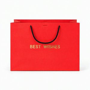 Custom Gold Foil <b>Paper</b> Gift <b>Bag</b> Twisted Rope Handle Shopping Carrier <b>Bag</b> for Boutique Jewelry Packaging - Product Image 1
