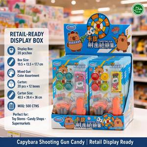 Venta al por mayor de juguetes de caramelo Halal OEM con forma de pistola de capibara para recuerdos de fiesta infantiles, gomitas de 9.2g y caramelos explosivos de 1.5g, dulces de juguete alimenticio - Product Image 3