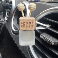 Botella de perfume plana con salida de aire para coche de 8ml, aceite esencial de aromaterapia, tapón de rosca de vidrio esmerilado para fragancia de coche, vacío volátil