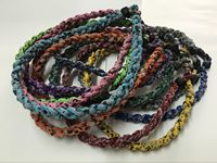 Vente en gros de collier de baseball mignon tissé à la main collier d'énergie corde tressée avec chaîne à maillons pour cadeau