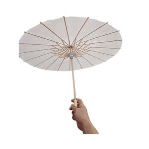 Parasol en papier blanc pour adultes, parapluie à dessiner soi-même pour décorations de mariage, ouverture manuelle facile, accessoires photo populaires, artisanat - Product Image 2
