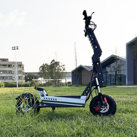 Trottinette électrique pliable avec grand pneu de 13 pouces, double moteur, logo sur la barre et la plateforme, et logo