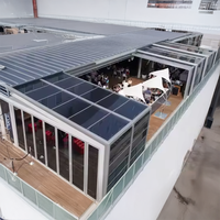 Rumah Kaca Modern Komersial Prefabrikasi yang Dapat Diperluas, Rumah Kaca Aluminium Prefabrikasi dengan Kaca Tempered yang Dapat Diperpanjang