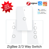 Interrupteur mural tactile intelligent Zigbee MOES Smart Life/Tuya 1/2/3/4 Gang 2/3 voies