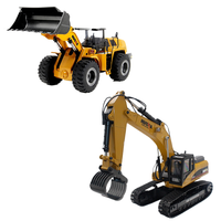 Bulldozer radiocommandé 2,4 GHz HUINA 1583 1580 1:14, modèle de camion de construction, excavatrice télécommandée tout métal