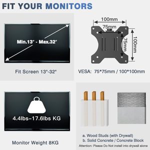Màn Hình Duy Nhất <span class=keywords><strong>Wall</strong></span> <span class=keywords><strong>Mount</strong></span> Cho 13 Để 32 Inch Màn Hình Máy Tính Khí Mùa Xuân Tường Màn Hình Cánh Tay Có Thể Điều Chỉnh Tường Màn Hình Gắn Kết - Product Image 5