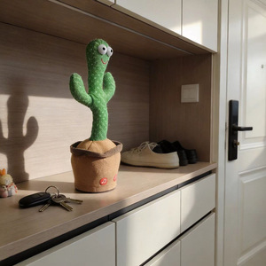 Juguete de Peluche de <span class=keywords><strong>Cactus</strong></span> Bailarín Ecológico Relleno de Algodón PP de Nuevo Diseño, Recargable por USB, Imita el Habla y Baila para la Estimulación Sensorial del Bebé - Product Image 3