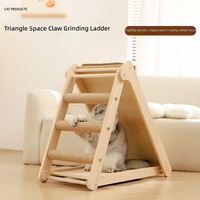 Winners-TQXM Arbre à chat en bois massif, combiné griffoir et lit pour chat, pliable triangulaire, style épuré, durable, sans peluches, peu encombrant