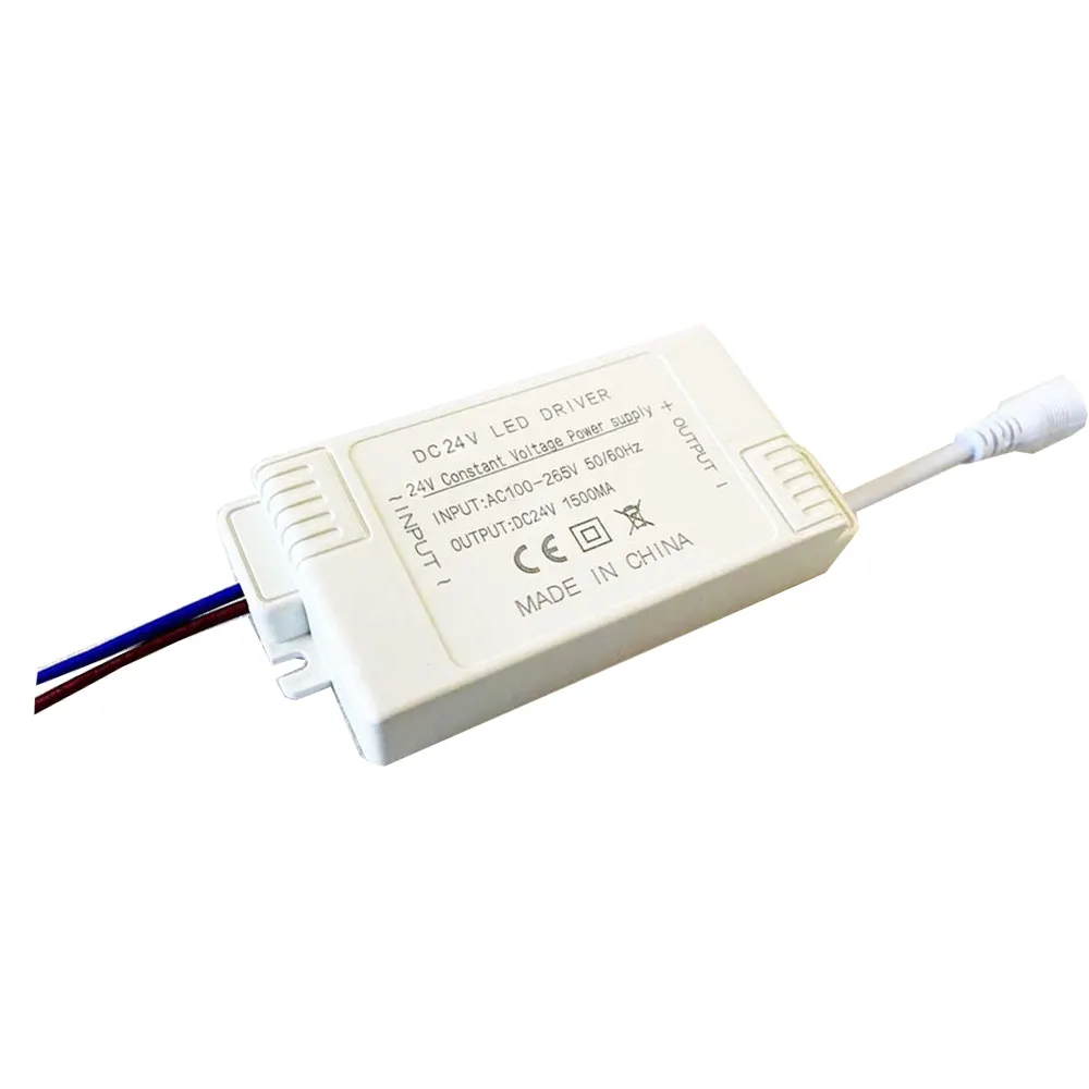 Suplai daya AC ke DC ultratipis 24V 1,5a 12W untuk lampu Strip LED voltase konstan biaya rendah dengan efisiensi tinggi