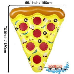 Bouée gonflable unique en forme de <span class=keywords><strong>pizza</strong></span>, chaise longue aquatique pour adultes, lit flottant coloré pour divertissement, jouet de piscine à chevaucher - Product Image 5