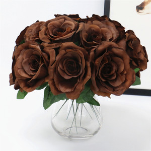 PU vero tocco artificiale nero rosa tulipano per la decorazione domestica wedding del partito - Product Image 4