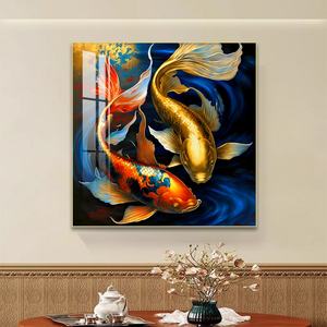 Décoration Murale Islamique HD : Peinture Murale LED de Luxe en Porcelaine Cristalline avec Poissons et Animaux pour Salon - Product Image 3