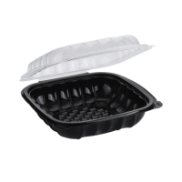 Tiya 9*9 stockage des aliments en plastique PP double conteneur micro-ondes articulé à emporter récipient de restauration rapide en plastique