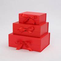 Boîte cadeau magnétique pliable en stock, montage facile, ruban satiné, emballage plat, vente en gros