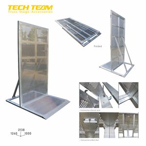 Barrière <span class=keywords><strong>de</strong></span> contrôle des foules en alliage d'aluminium <span class=keywords><strong>de</strong></span> haute qualité 6082-T6 pour événements, terrains <span class=keywords><strong>de</strong></span> jeux, scènes, certifiée TUV CE, marque TECHTEAM - Product Image 4