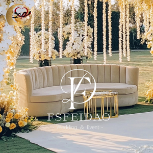 Event Loveseat Velvet Tufted Arm Sofa for Wedding Apartment Hotel Use-Bride and Groom Sofa - Product Image 6