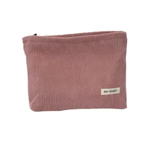 RTS corduroy material high quality beauty small lady cosmetic makeup hand carry handbag bag for travel suppliers