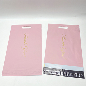 Розничная продажа с завода, Пользовательский логотип, эко-розовый Экспресс-пакет/почтовые пакеты с ручкой - Product Image 1
