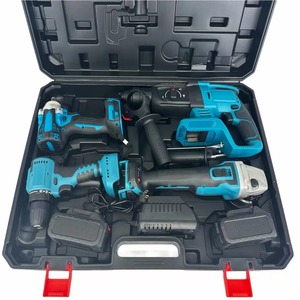 BOLIU 4-teiliges Akku-Elektrowerkzeug-<span class=keywords><strong>Set</strong></span> 20V Lithium-Batterie Bohrhammer Winkelschleifer Elektrischer Schrauber Kombination im Hartschalenkoffer - Product Image 6